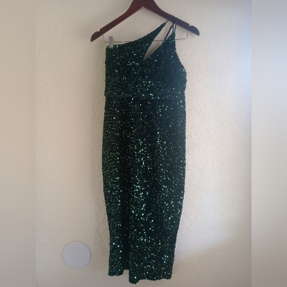 Hello Molly Dark Green Sequin Dress - Picture 4 of 9